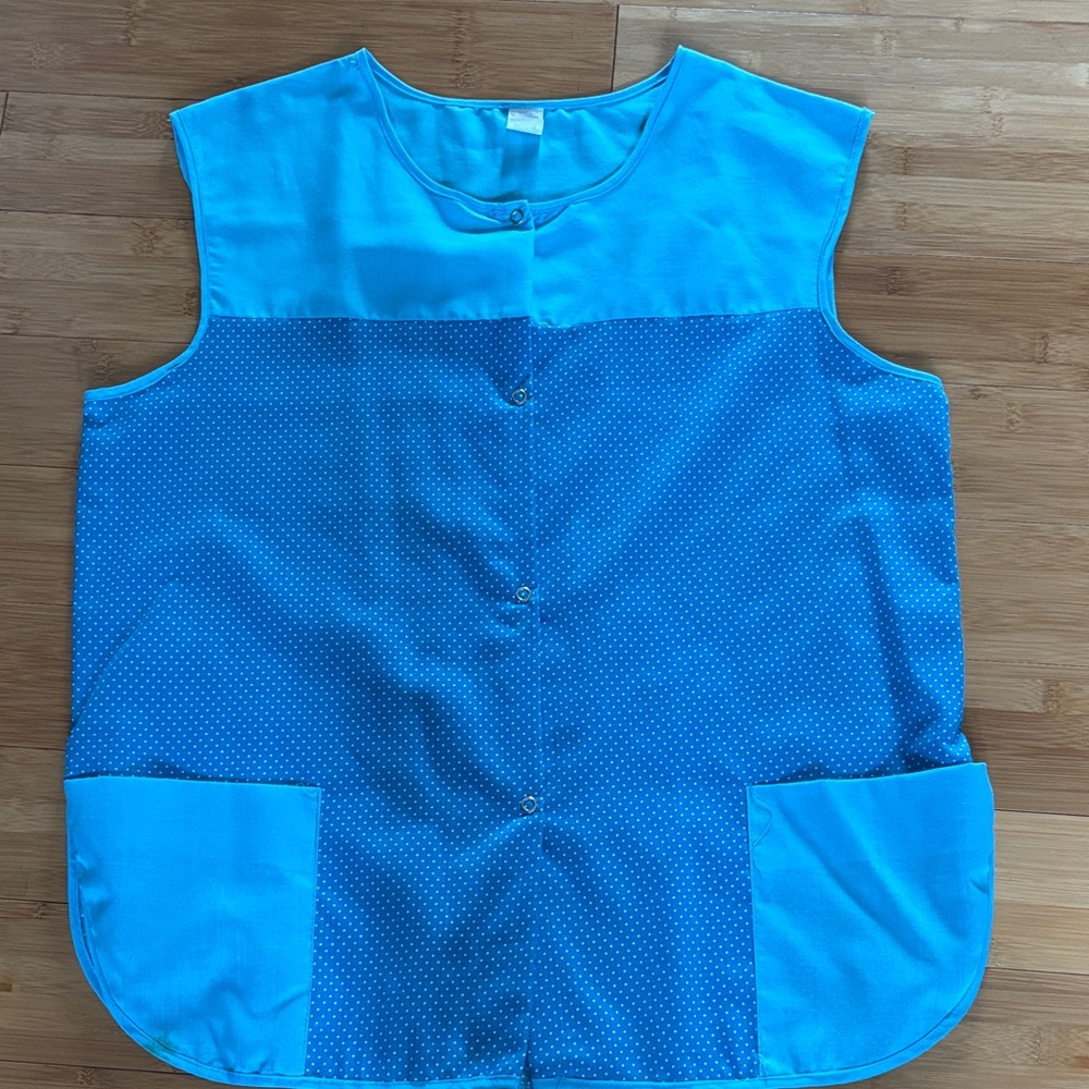 Vintage Blue Cobbler Apron with Pockets